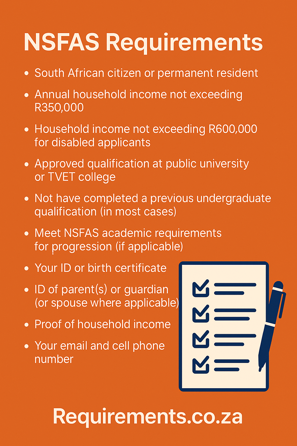 NSFAS Requirements