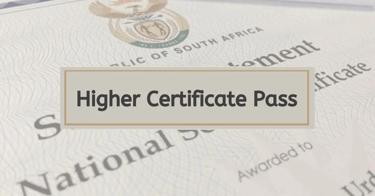 Higher certificate pass